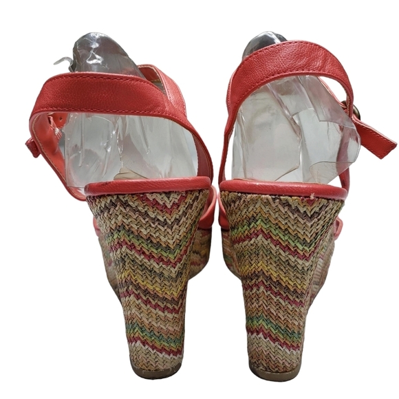 Mudd | Bailey Coral Open Toe Bohemian Beach Woven Espadrille Wedges Women's 8.5 - Picture 4 of 11